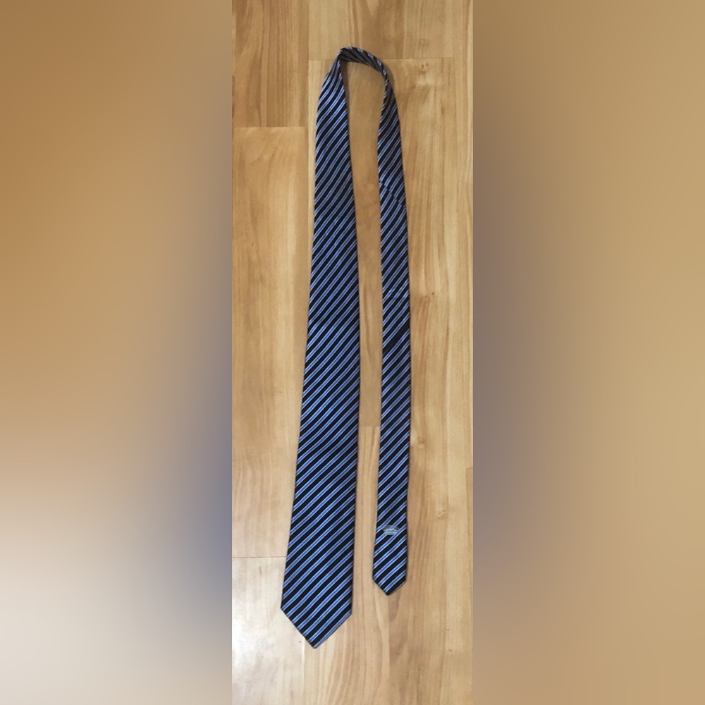 Countess Mara Striped Navy and Light Blue Men's Tie